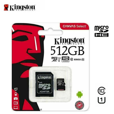 Kingston Canvas Select Micro SD Card, 512GB - 64GB