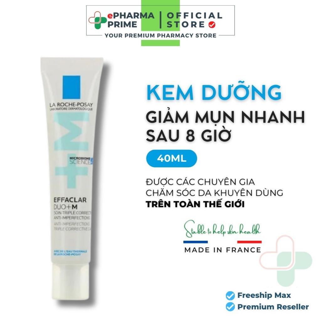 Kem Dưỡng La Roche-Posay Duo+ M Giảm Mụn Nhanh Trong 8 Giờ 40ml