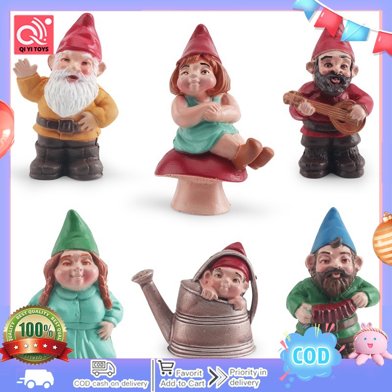 6PCS Giáng sinh búp bê mô hình hoạt hình dễ thương lùn ELF hình đồ trang trí cho đồ trang trí để mặt bàn