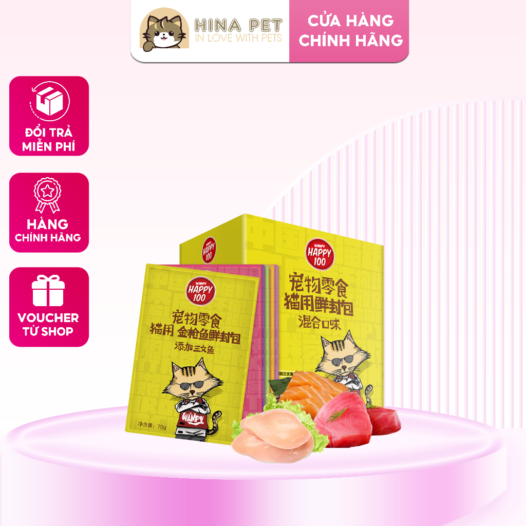Pate wanpy happy 100 gói 70g - pate cho mèo - thức ăn cho mèo - pate cho mèo