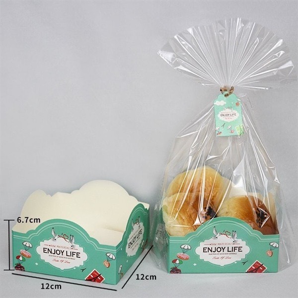 Túi & Đế giấy đựng bánh mì,cookies,kẹo thành thấp 12*12*7cm