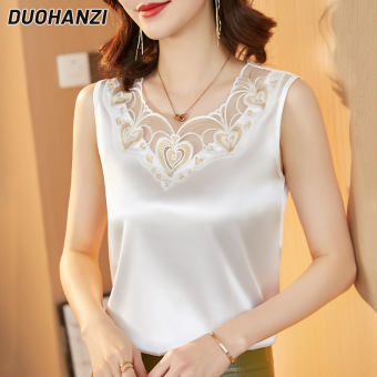 Duohanzi Ren Màu Trơn treo phụ nữ cảm thấy áo sát nách mặc một Bộ âu phục màu Đỏ mạng với một xu hướng Instagram vest dưới