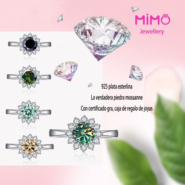 [Với giấy chứng nhận Gra] Nhẫn moissanite chính hãng s925 Sterling Silver Sun Flower Moissanite Diamond Ring