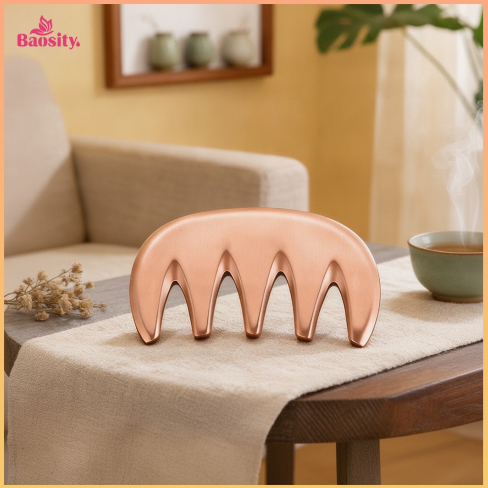 Baosity Curved Five-Tooth Massage Comb Portable Metal Massage Comb Lightweight Manual Scalp Massager Relaxing ราคา 3,519 บาท*ส่งฟรี