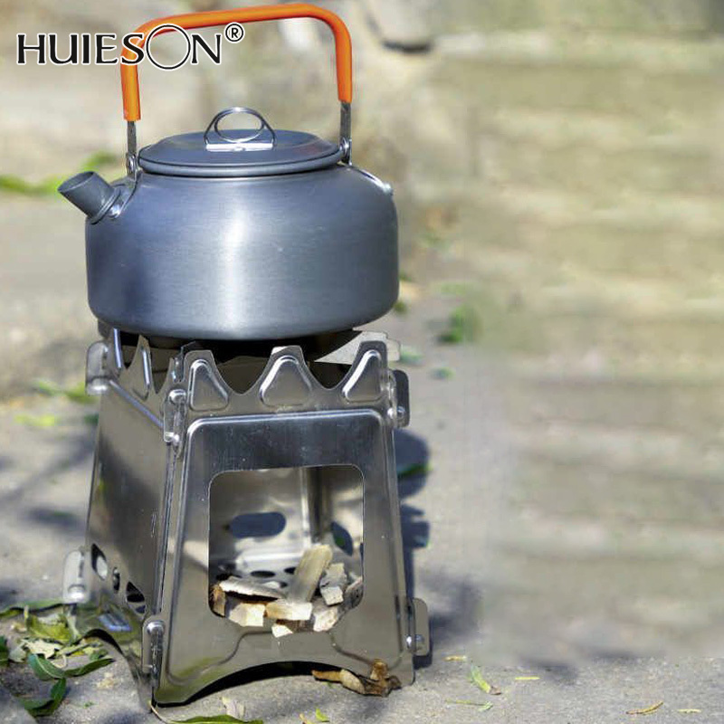 【Huieson】lò đốt dùng củi ngoài trời, cắm trại dã ngoại, bếp nước tiện lợi, Bếp Nướng Hun Khói Gia dụng có thể gập lại, cắm trại Lò đốt dùng củi