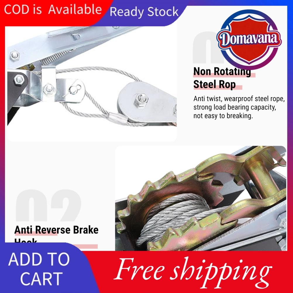 Domavana Fabater Come Together Winch Công suất kéo 4400 Lbs với móc hợp kim mạ kẽm và tay cầm cao su Bánh răng thép kép Bộ kéo bánh cóc để kéo và xây dựng xe 2 gói Giá 671,000 Đồng*Miễn phí vận chuyển