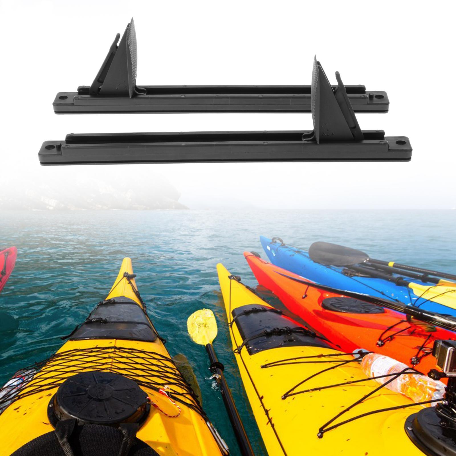 Kayak Foot Pegs with Lock Replacement Parts Black Finish 15 Inches Universal Set of 2 Foot Brace Foot Pedals Footrest