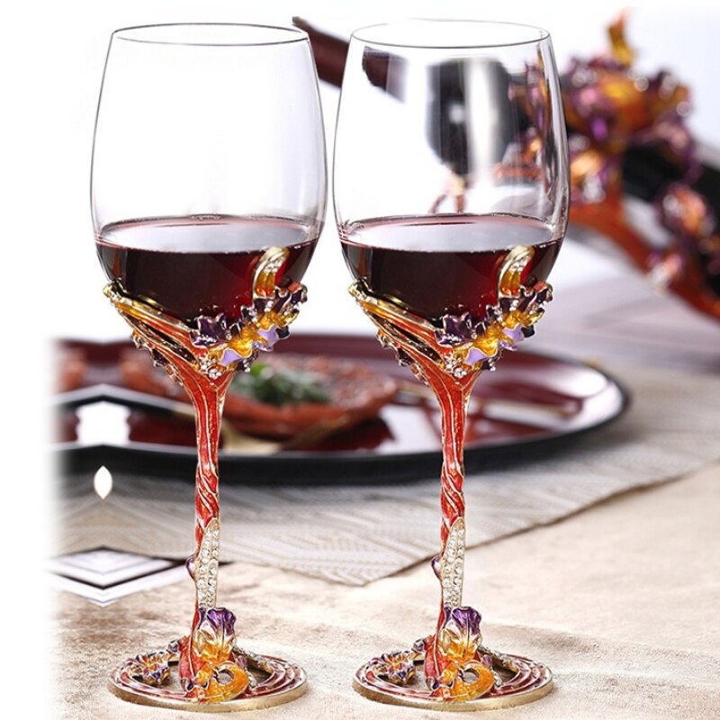 350-1500ml Iris Enamel Goblet High Quality 2PCs Red Wine Sparkling Cup Wedding Valentine Gift Wine Decanter Art DrinkwareFree ราคา 1,238 บาท*ส่งฟรี