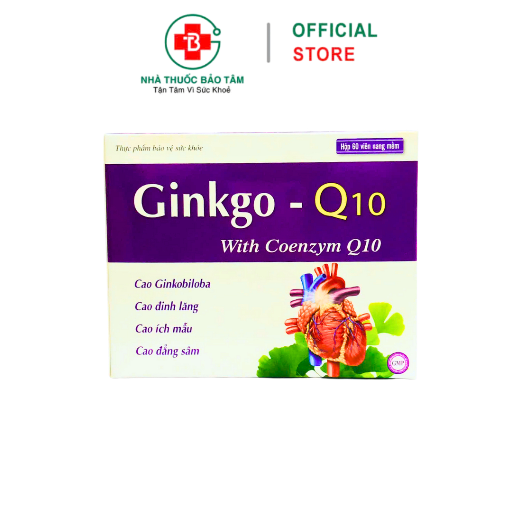 Viên Uống Ginkgo Q10 Hỗ Trợ Giảm Đau Đầu, Hoa Mắt, Mất Ngủ - hộp 60 viên