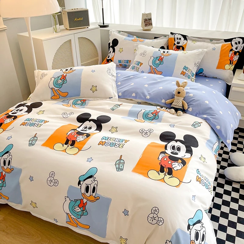 Disney Bedding Set Cartoon Mickey Mouse Minnie Mouse Winnie Pooh Donald