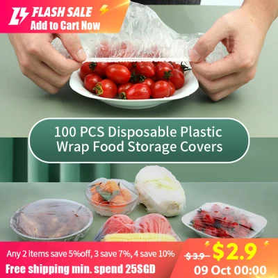 Migecon 100 PCS Plastic Wrap Food Storage Covers For Bowls Plate Fresh Food Vegetable Fruit Film Wrap Preserve Bag Preservation Seal