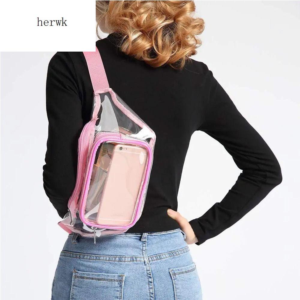 HERWK Di động Ngoài trời Du lịch Bumbag Túi đeo hông câu cá Túi đeo hông trong suốt Túi đựng điện thoại đeo chéo PVC Túi đeo hông Túi đeo hông nữ Ba lô đeo vai Túi nam