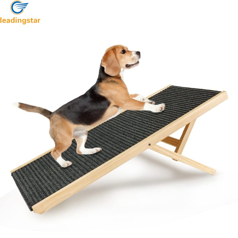 LeadingStar Fast Delivery Pet Wooden Ramp 4 Adjustable Height Portable