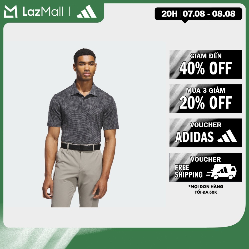 adidas Đánh gôn Áo Polo Ultimate365 In Họa Tiết Dệt Nổi Nam Đen JW1621