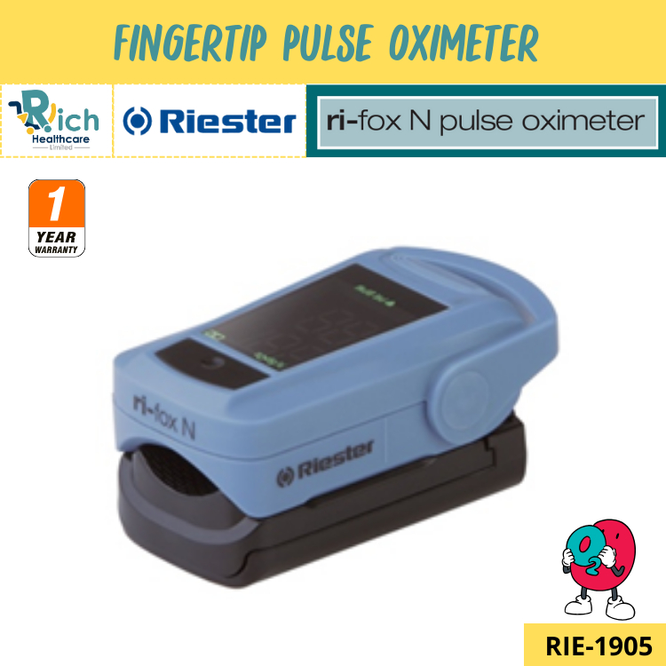 Riester Fingertip Pulse Oximeter Ri-Fox [RIE-1905] ใช้วัดความอิ่มตัวของออกซิเจนในเลือด [รับประกันคุณภาพ 1 ปี] ราคา 4,200 บาท*ส่งฟรี