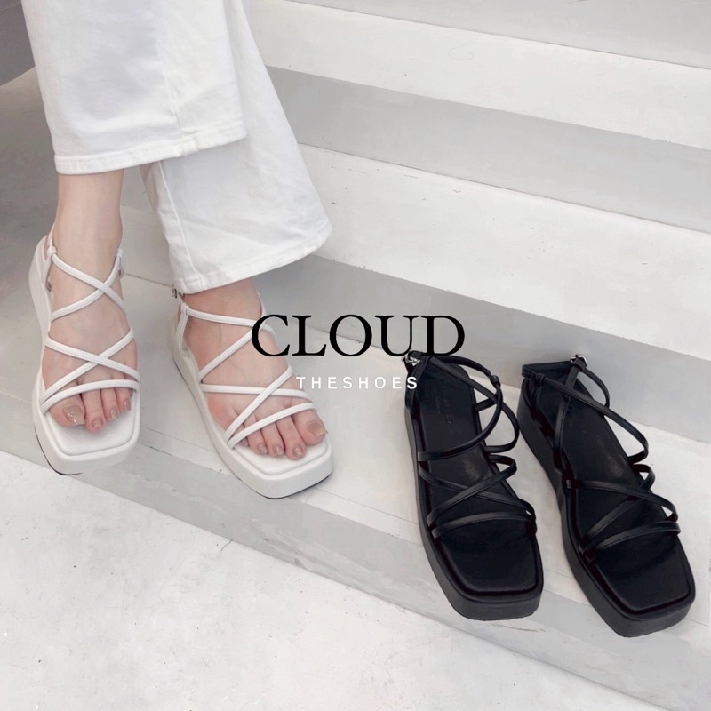 Giày sandal bánh mì dây chéo dễ phối đồ dành cho nữ Cloud The Shoes