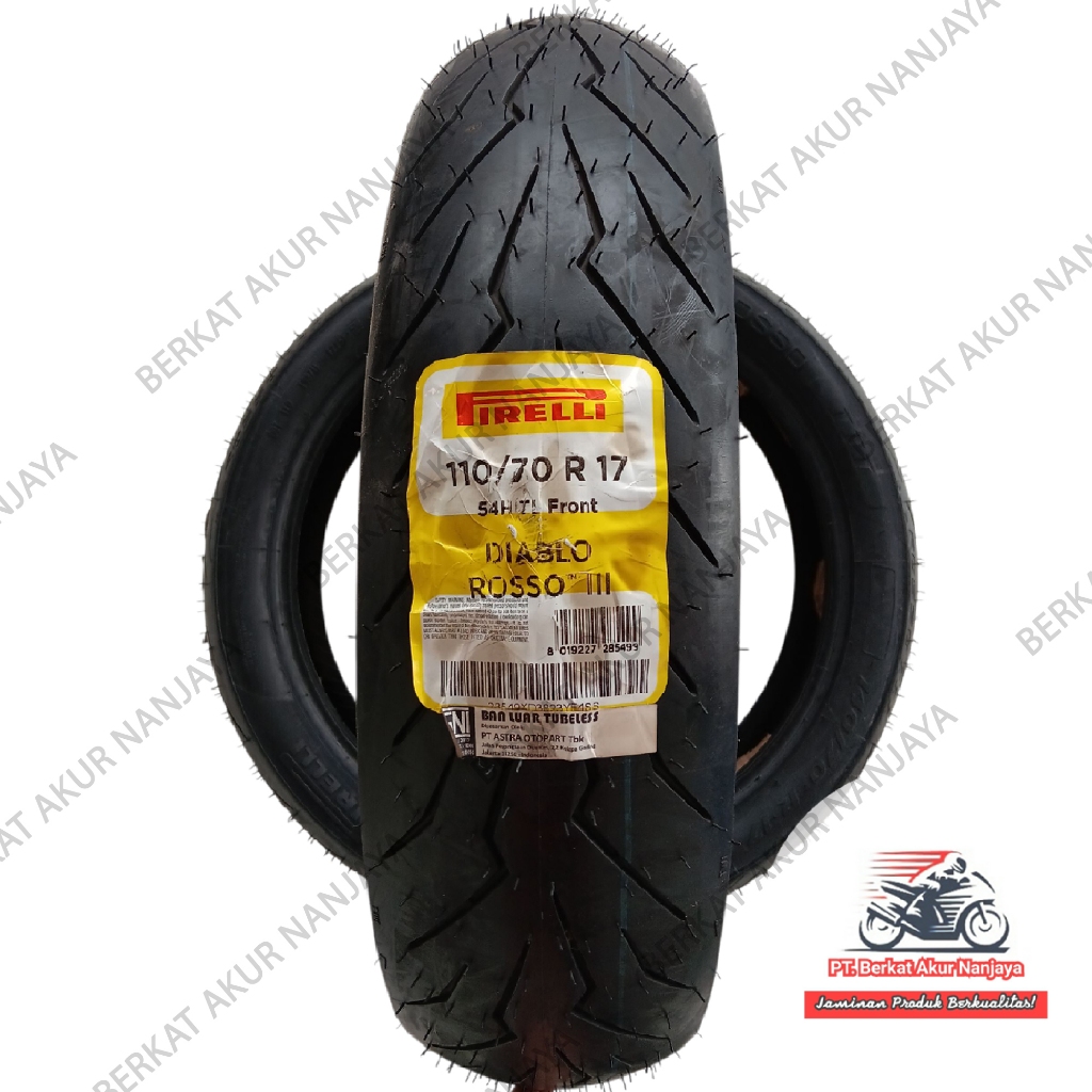 PIRELLI Diablo Rosso Corsa III 3 110/70-17 F Ban Motor Sport Tubeless BONUS PENTIL Harga 1,700,000 rupiah*Gratis Ongkir