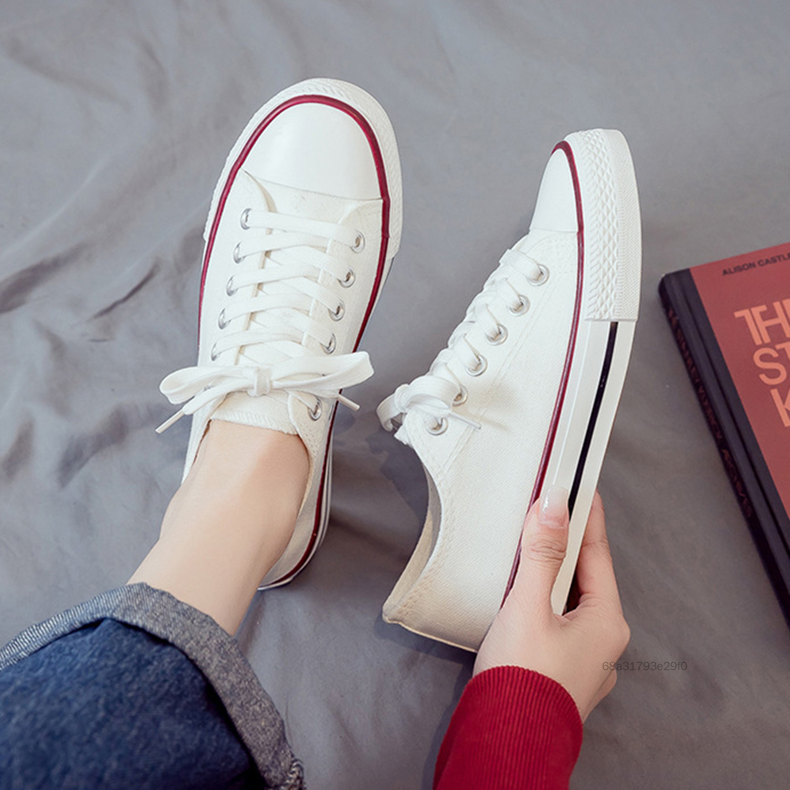 Giày thể thao vải unisex unisex toe toe sneaker nhẹ phù hợp với quà tặng cho bạn trai raer-vn - 6