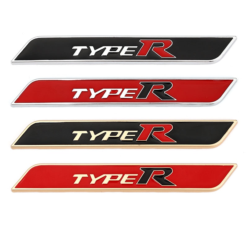 Hot 3D Metal Car Stickers Type R Logo Emblem Badge Decals for Honda Type R Racing Sport Logo Civic A