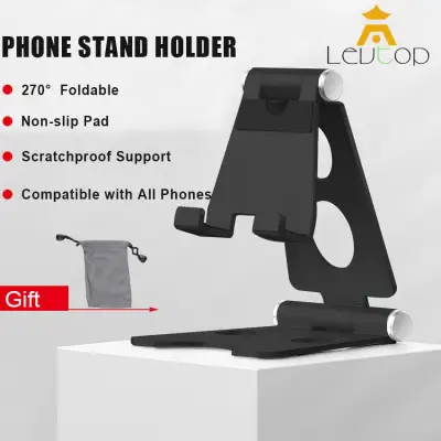 LEVTOP【Promotion】Mobile Stands Phone Holder Dual Foldable Multi Angle Portable Desk Stand Adjustable Table Stand Aluminum Mount Holder for Nintendo Switch Pad Tablet PC iPhone with Storage Bag Universal