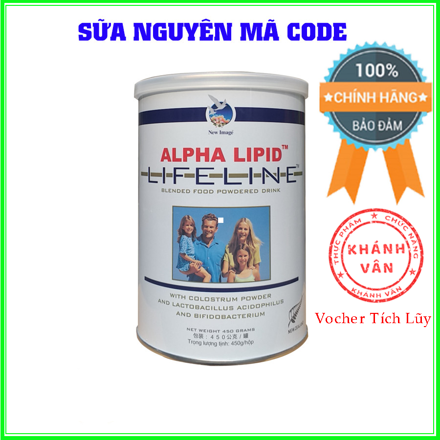 CHÍNH HÃNG  Nguyên Code  Sữa non Alpha Lipid Lifeline 450g Vocher Tích Lũy