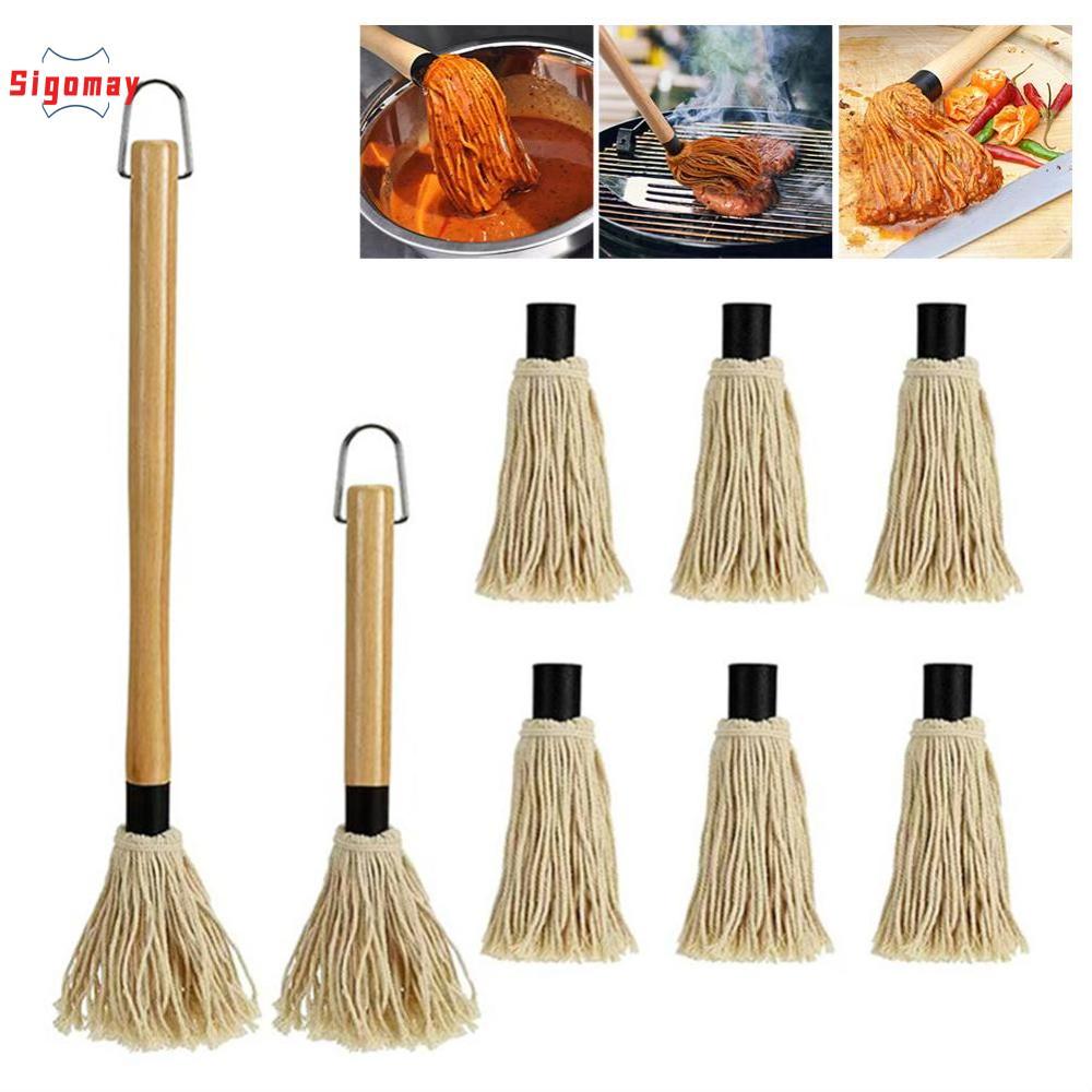 Sigomay BBQ Sauce Basting Mops Roasting Grilling Barbeque Marinade Sauce/Seasoning/Oil Brush Barbecue Restaurant Outdoor camping party Essential