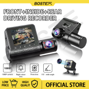 Waterproof 3 Lens On-dash Car Dash Cam with Night Vision