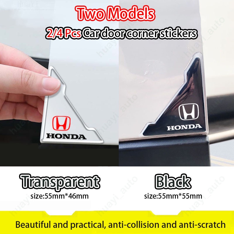 2/4 PCs Honda black transparent car door stickers anti-collision anti-scratch for civic jazz fit Spirior accord Vezel brio shuttle CR-v City HR-V ราคา 27 บาท*ส่งฟรี
