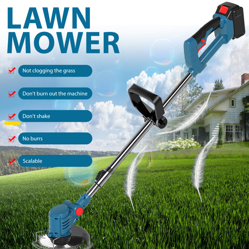 Electric Lawn Mower - Cordless Lightweight Lawn Mower, Bagged/Small Yard Side Discharge, Adjustable Height And Foldable Handle ราคา 1,286 บาท*ส่งฟรี