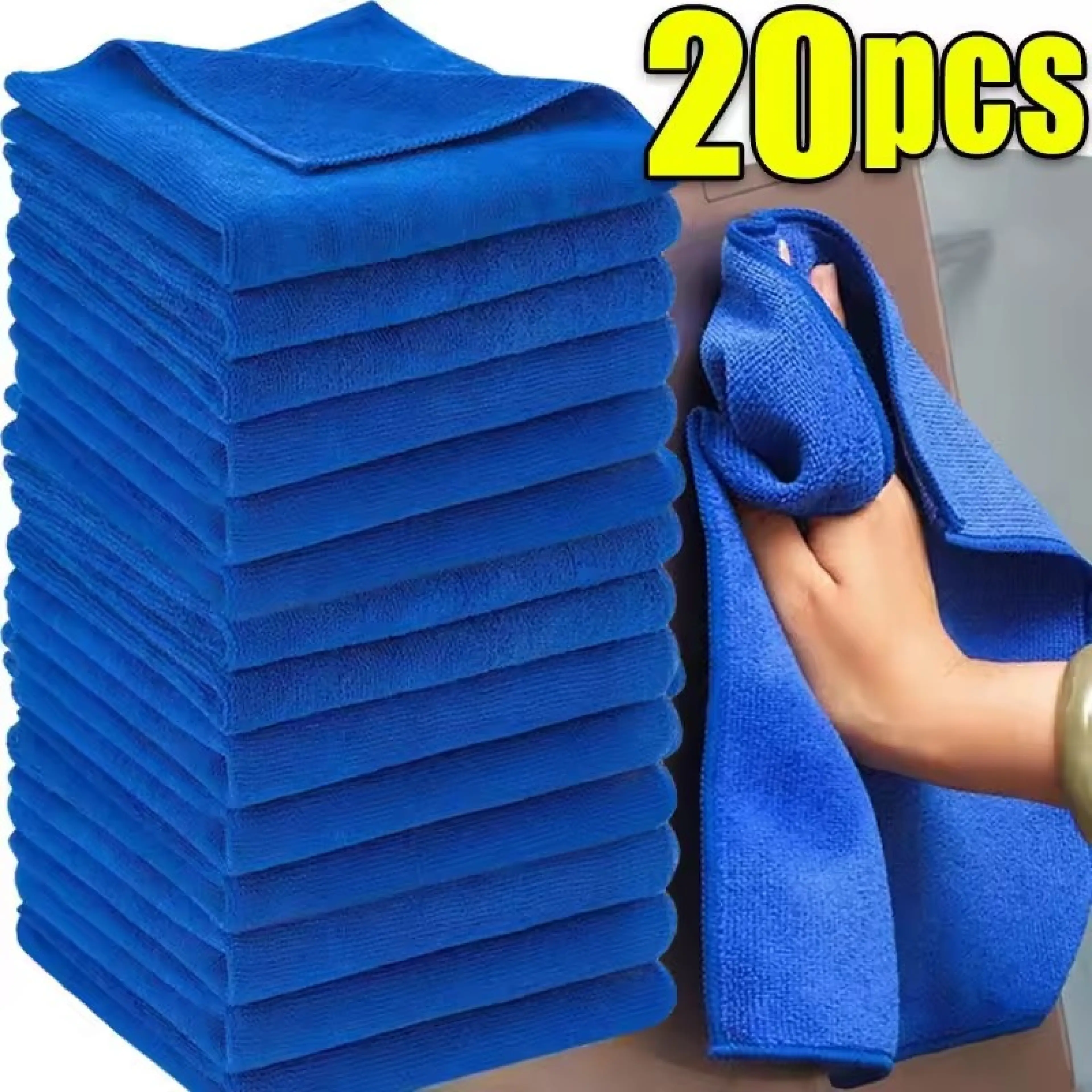 20 Pieces of Soft Microfiber Cloth / Car Cleaning Cloth / Kitchen Cloth / Car Paint Polishing Cloth / Home Cleaning Supplies