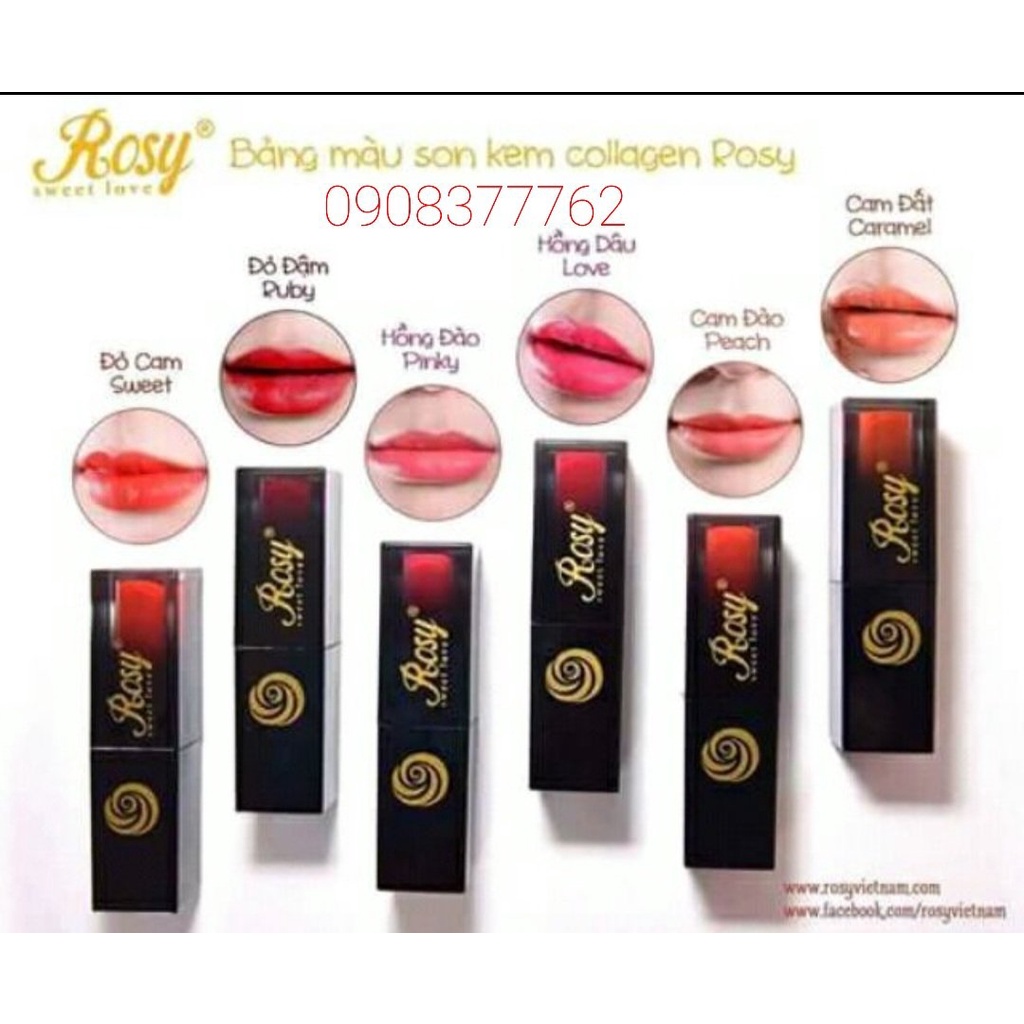 Son kem lì rosy công nghệ hàn quốc lên màu chuẩn, mềm môi, không chì