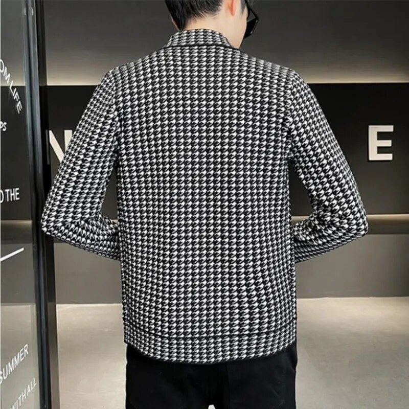 Hot 2023 mùa thu và mùa đông thương hiệu kẻ sọc thời trang dệt kim ve áo Áo len cardigan cổ điển Áo len nam áo khoác Jacket Lông Cừu giản dị cỡ lỡn S-3XL