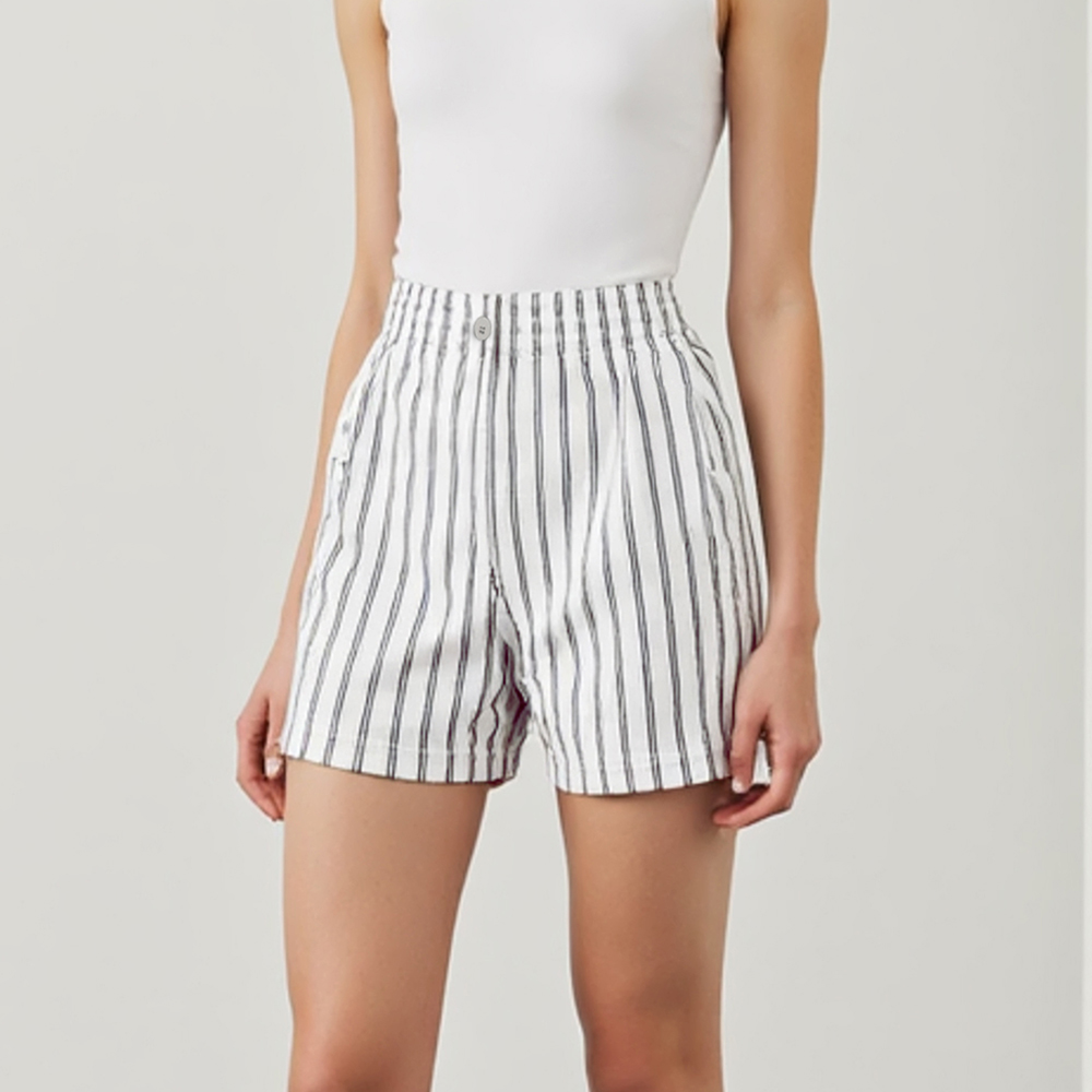 BRANCHÉ กางเกงขาสั้นสำหรับผู้หญิงแฟชั่นฤดูร้อนเกาหลีลายระบายอากาศเอวสูง A-Line กางเกงขาสั้นทุกวัน B250304 ราคา 331 บาท*ส่งฟรี