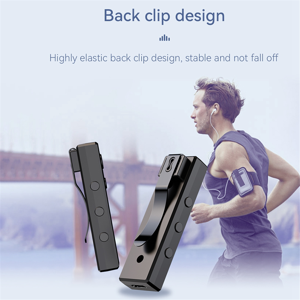Bluetooth Headset 64-108MHz Portable Sports Bluetooth 5.3 Radio Receiver with Earphones MP3 Player 3.5mm Headphone