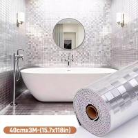 TUPABA 40x300ซม. สติ๊กเกอร์ติดผนัง 3 มิติ กันน้ำ พีวีซี วอลเปเปอร์สีทอง พกพาได้ การปรับปรุงผนังทั้งหมด วอลเปเปอร์แบบมีกาวในตัว สำหรับตกแต่งห้องนั่งเล่น ห้องน้ำ และห้องครัว
