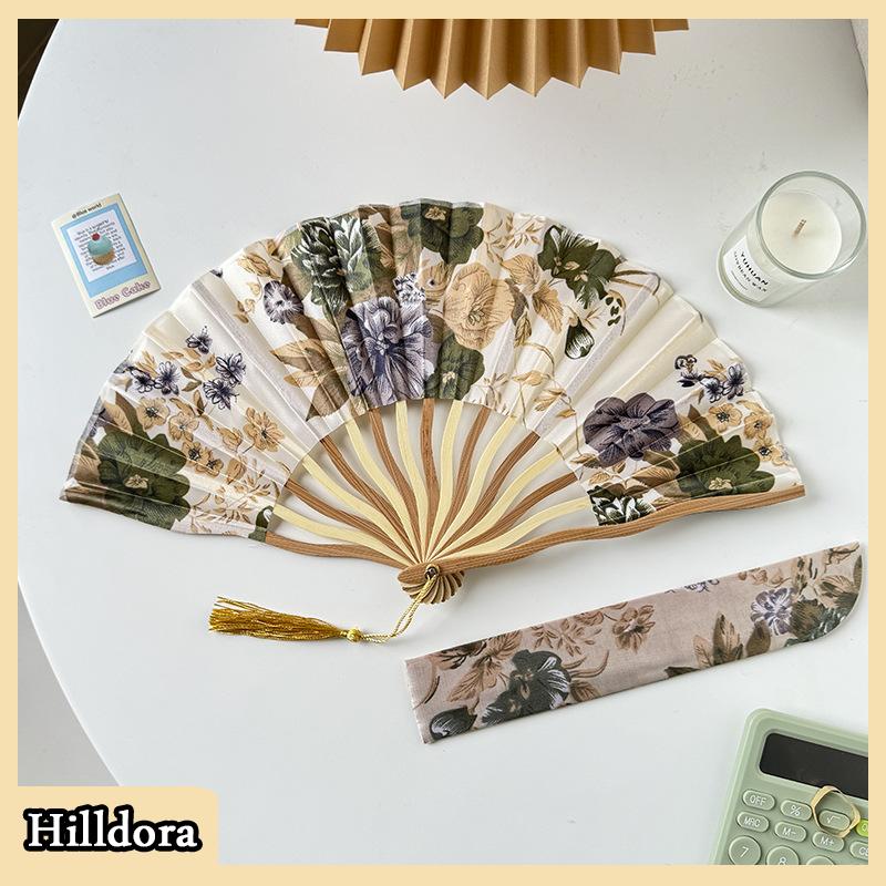 [Hilldora] Trung Quốc Nhật Bản phong cách quạt lụa gấp Quạt đám cưới fan hâm mộ nghệ thuật Quà Tặng khiêu vũ tay fan hâm mộ cổ điển tre gấp tay cầm hoa fan hâm mộ - 3