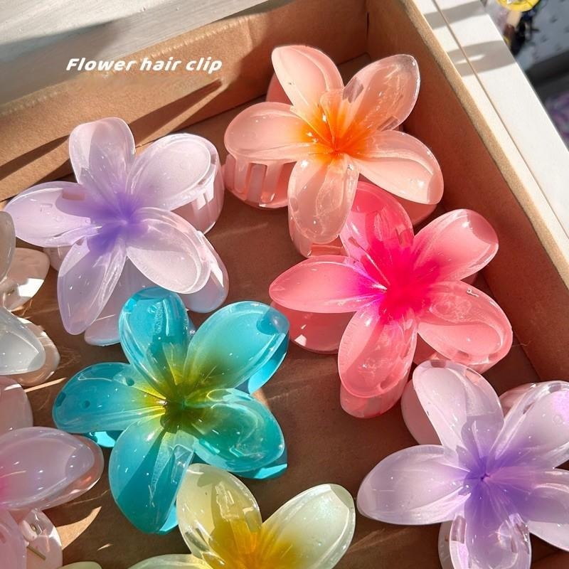 Kẹp tóc hoa sứ summer vibe kẹp tóc hoa nhiều màu sắc phong cách hawaii size 8cm