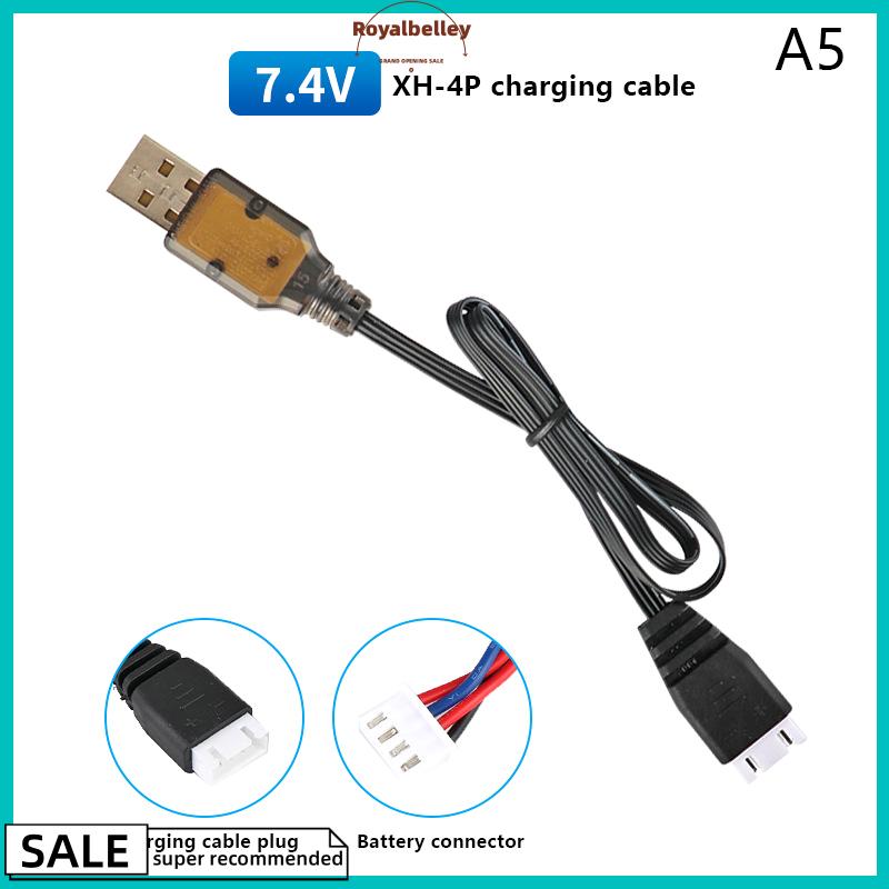 【ROYALBELLEY】 7.4V (3.7V x2) sạc SM-2P 3P SM-4P đảo ngược XH-3P 4P Li-ion pin điện RC Đồ chơi Xe thuyền USB phí - 4