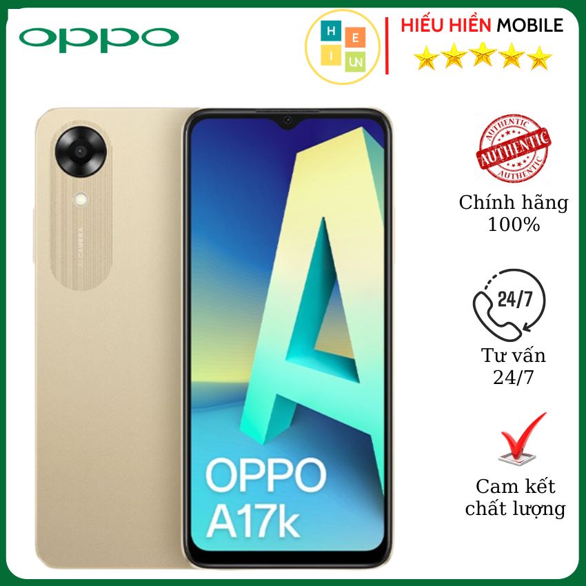 Điện thoại Oppo A17K  -Hàng Chính Hãng, Mới 100%, Nguyên Seal | Bảo hành 12 tháng