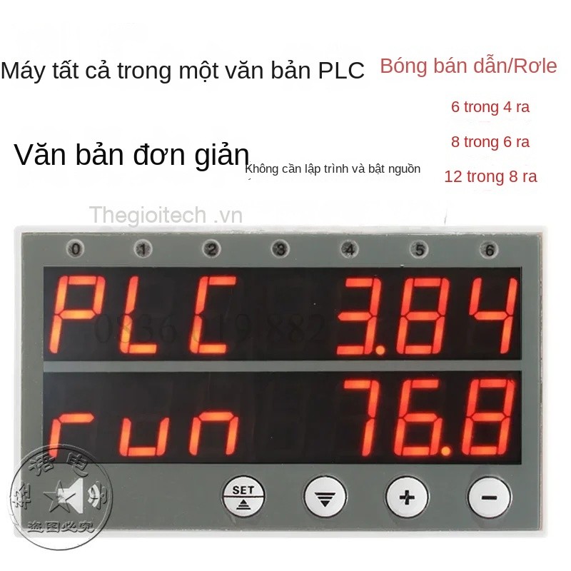 HMI LED 7 ĐOẠN 2X6 2X7 SỐ KẾT NỐI PLC FX hiển thị & Truyền Thông số 2 hàng D100 D104, Cài đặt giá trị thanh ghi đơn giản - MÀN 2X7 SỐ - 2N-10MT