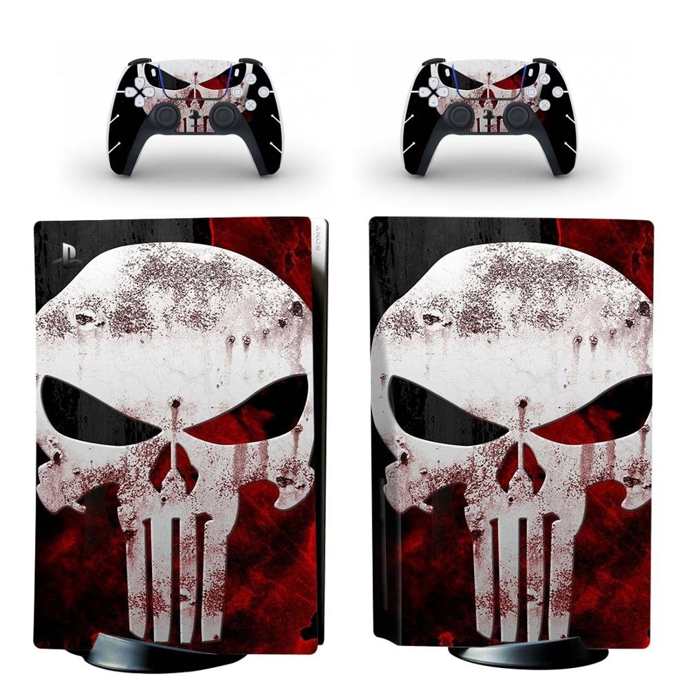 The Skull PS5 Standard Disc Edition Skin Sticker Decal Cover for PlayStation 5 Console Controllers PS5 Skin Sticker Vinyl