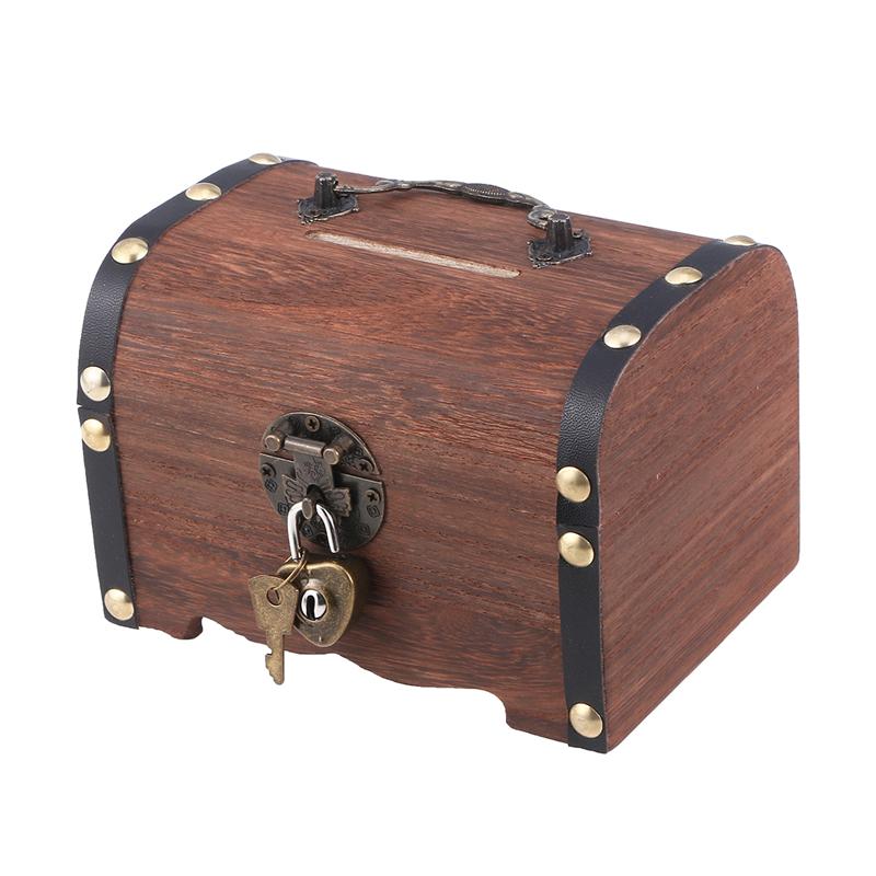 Vintage Treasure Storage Box Piggy Bank Organizer Saving Box Case With