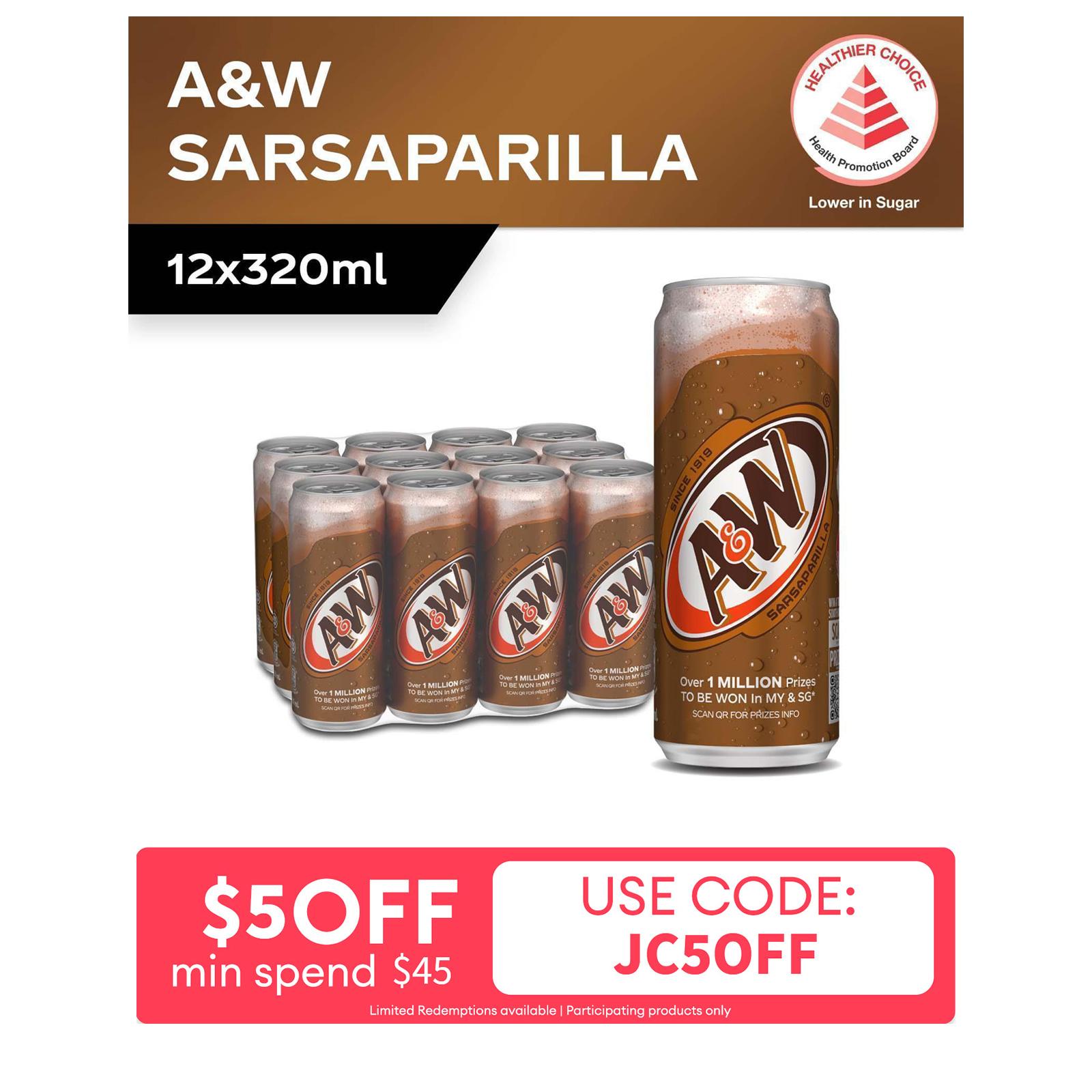 A&W Root Beer Zero Sugar 320Ml Cans - Classic American Soft Drink