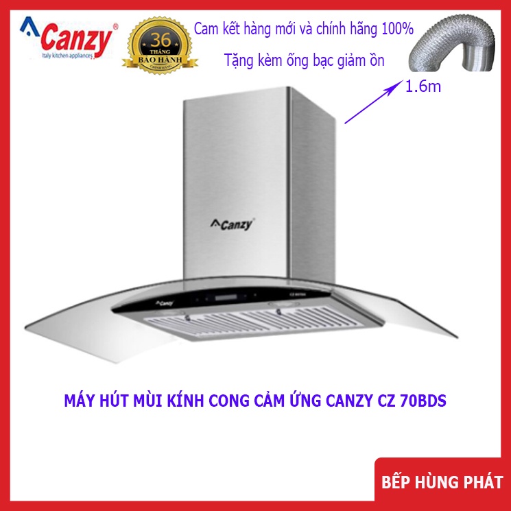 Máy hút mùi kính cong cảm ứng Canzy Cz 70bds Hàng chính hãng