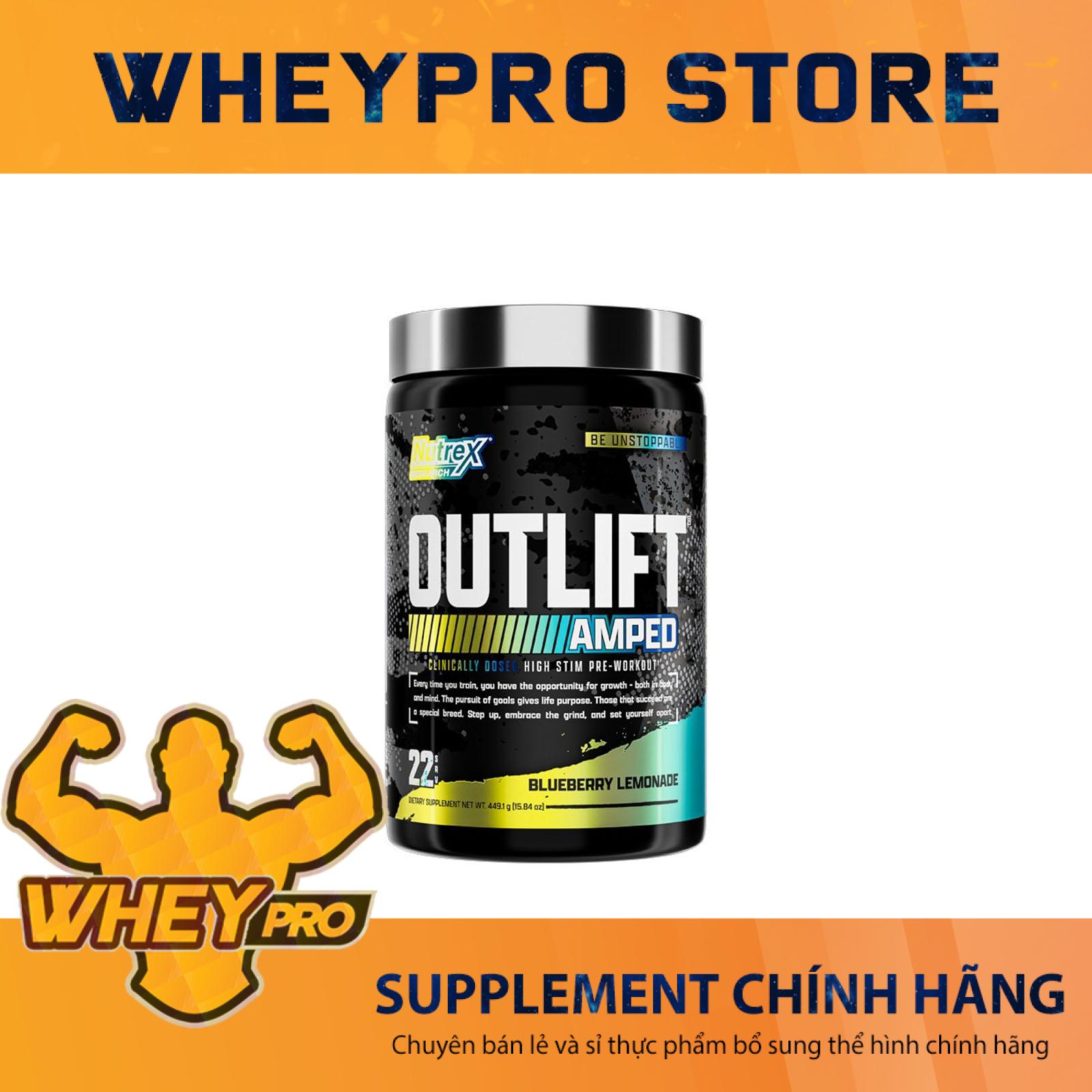OUTLIFT AMPED High-Stim Pre-Workout Hỗ Trợ Sức Mạnh Trong Tập Luyện (22 Lần Dùng)