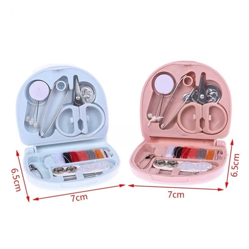 Bộ Kim Chỉ May Vá Mini 6 5x7cm Vỏ PP Cứng Gọn Nhẹ Đầy Đủ Kéo Nhíp Kim Chỉ 8 Màu Cho Du Lịch Gia Đình 🔥lzb053🔥
