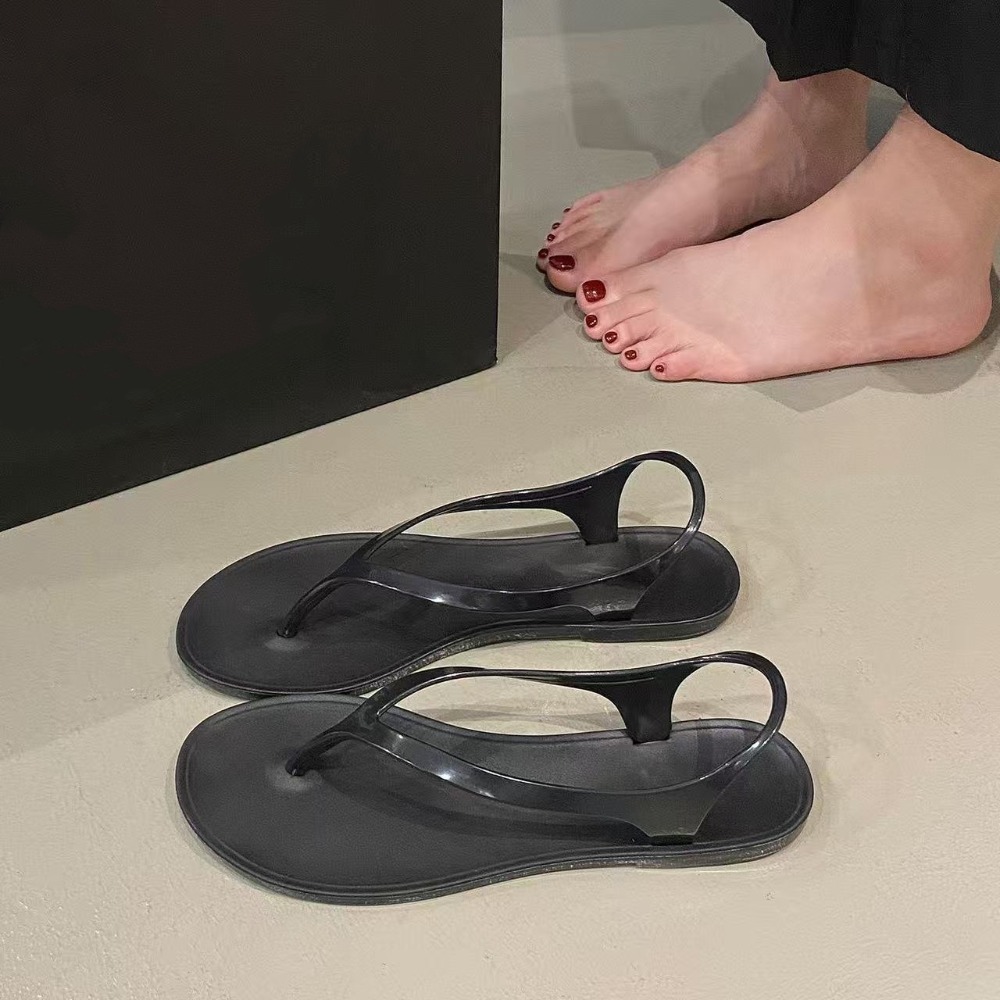 STMEN PVC Dép bệt nữ Xuân Hè có quai gót sau Dép kiểu Hàn Quốc Thời trang Màu đơn sắc Dép xỏ ngón nữ Phụ nữ - 2