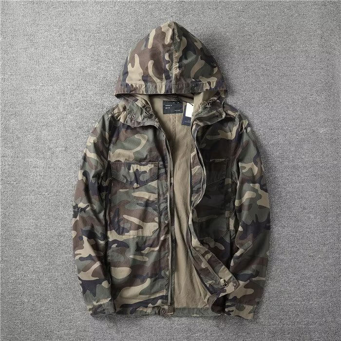 American off-road camouflage cargo long-sleeved jacket jacket for men, three-dimensional version, loose and fashionable