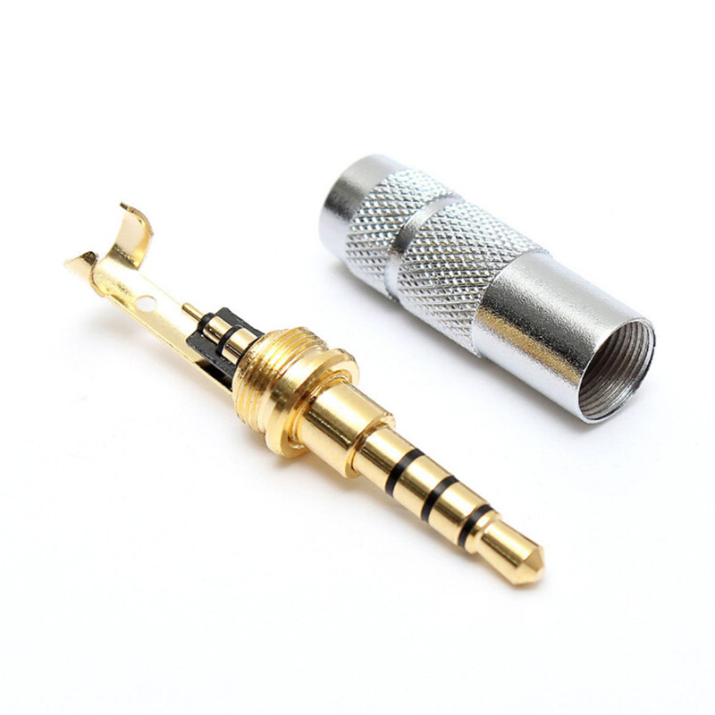 Xiab Thời trang 4 cực 3.5mm Stereo Headphone nam cắm jack âm thanh hàn kết nối