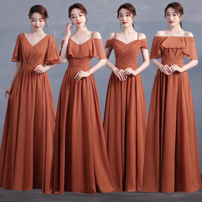 where to buy modest bridesmaid dresses Modest A-Line Long Chiffon Bridesmaid Dresses With Pockets – mollyevers.com